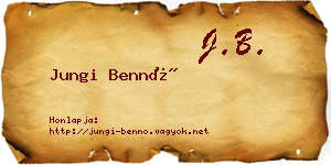 Jungi Bennó névjegykártya